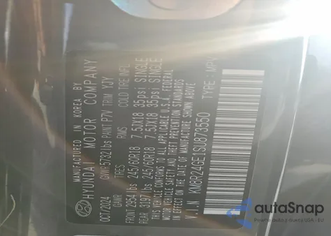 2025 Hyundai Palisade Sel from USA, damaged, VIN KM8R24GE1SU873550